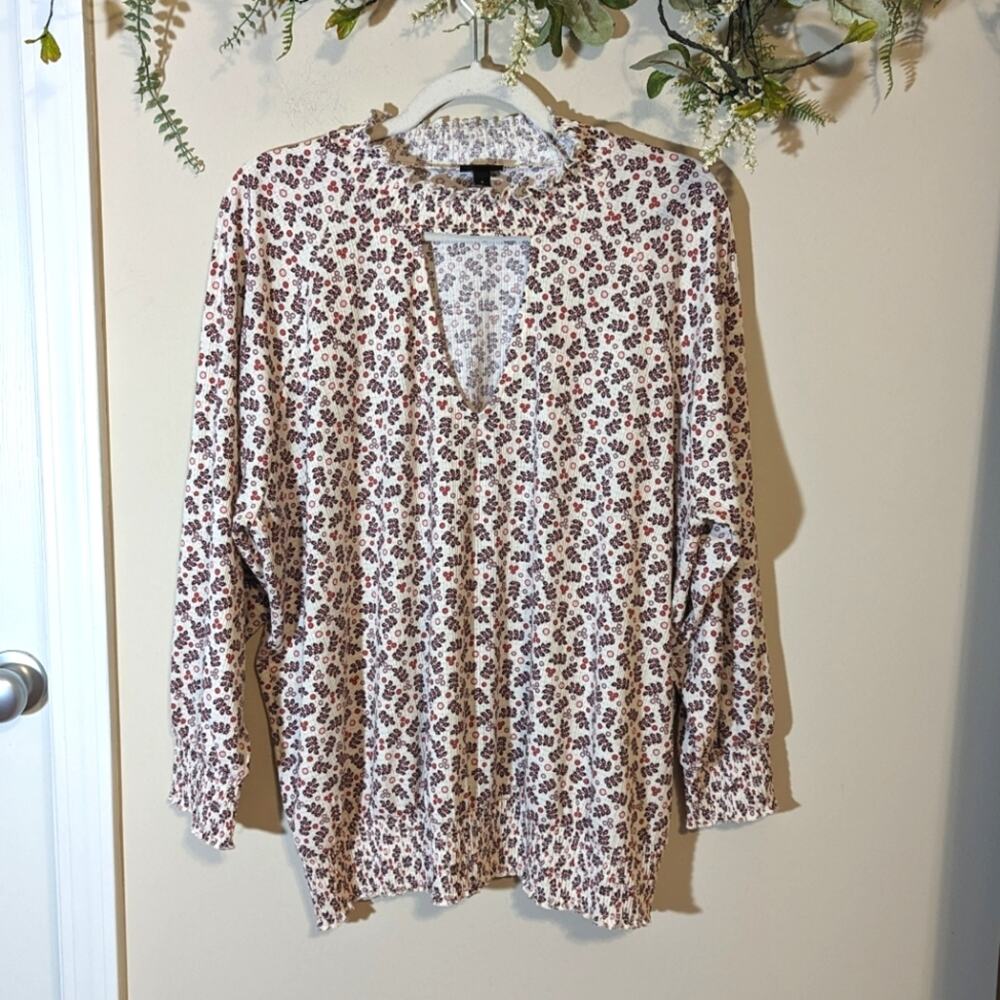 Torrid 2X Floral Open Front Stretchy Boho Blouse